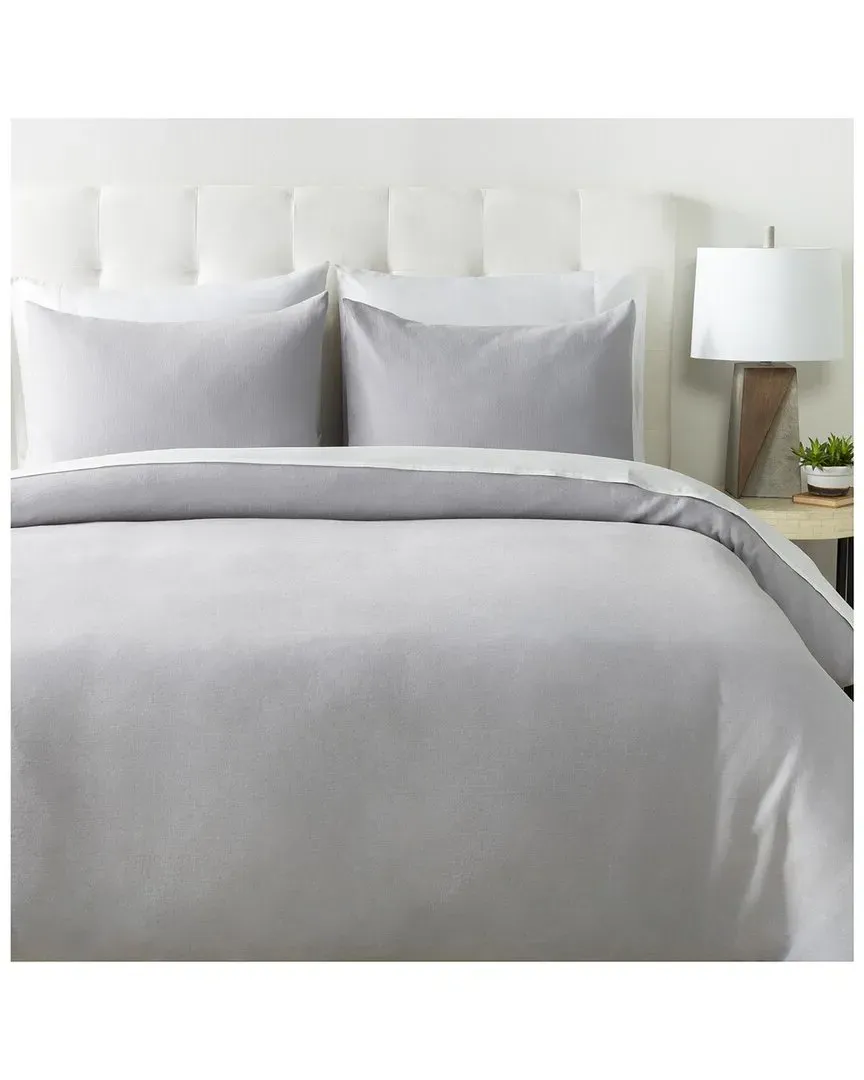 Dawson Duvet Set with Two Standard Shams - Light Gray, Linen image