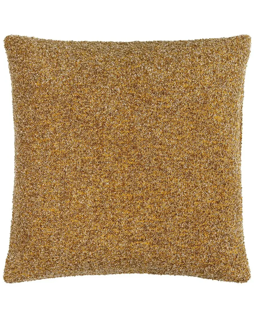 Saanvi Accent Pillow with Button Detail - Mustard, Boucle image