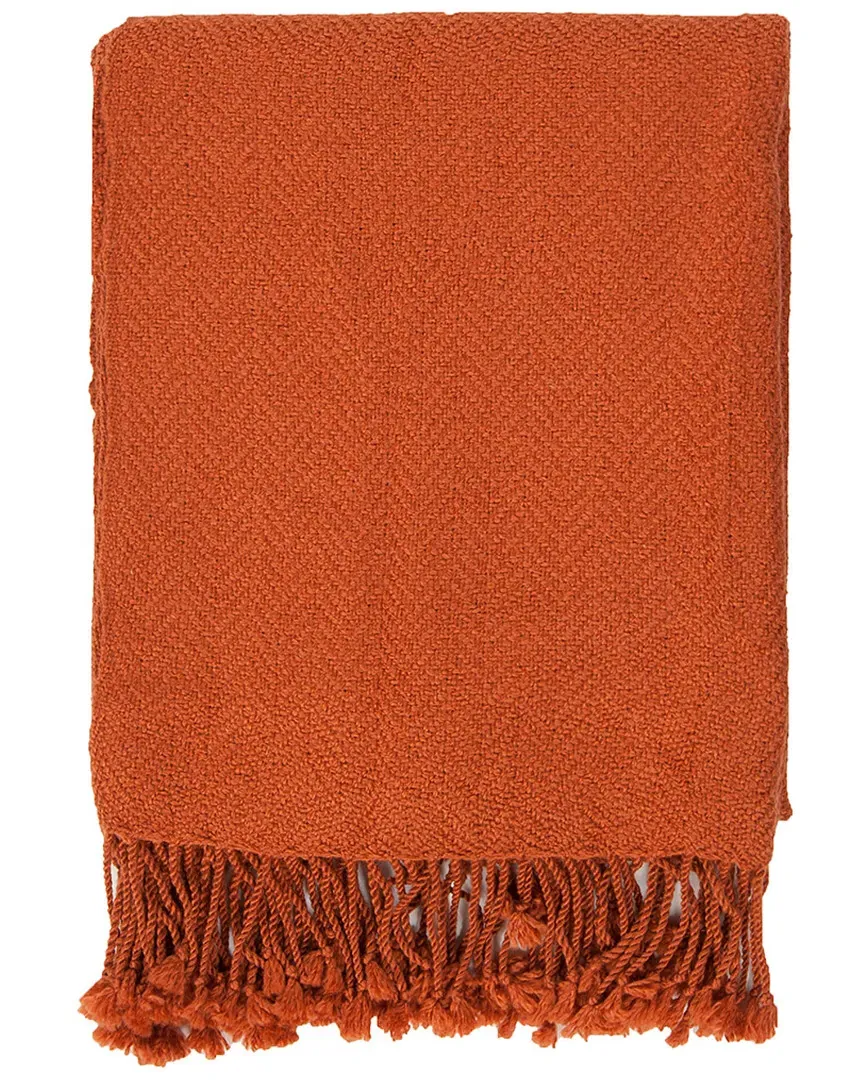 Turner Throw with Fringe - Burnt Orange, Acrylic