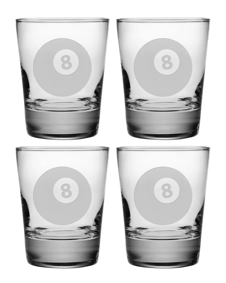 8-Ball Set of 4 Double Old Fashioned Glasses
