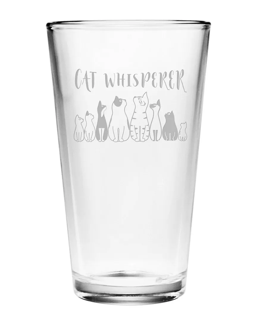 16oz Cat Whisperer Pint Glass Set of 4 - Clear