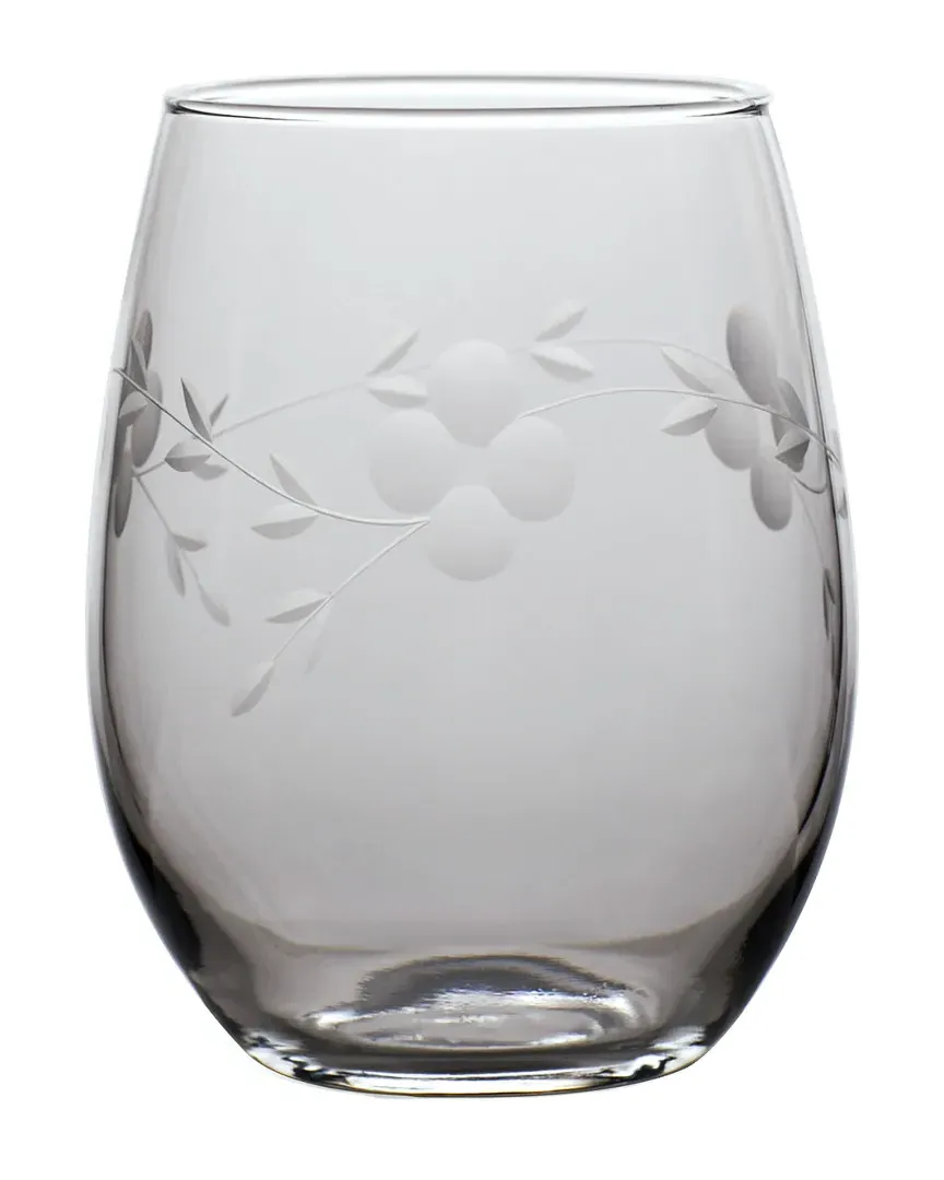 Alice Hand-Cut Stemless Wine Glass Set of 4 - Glass image