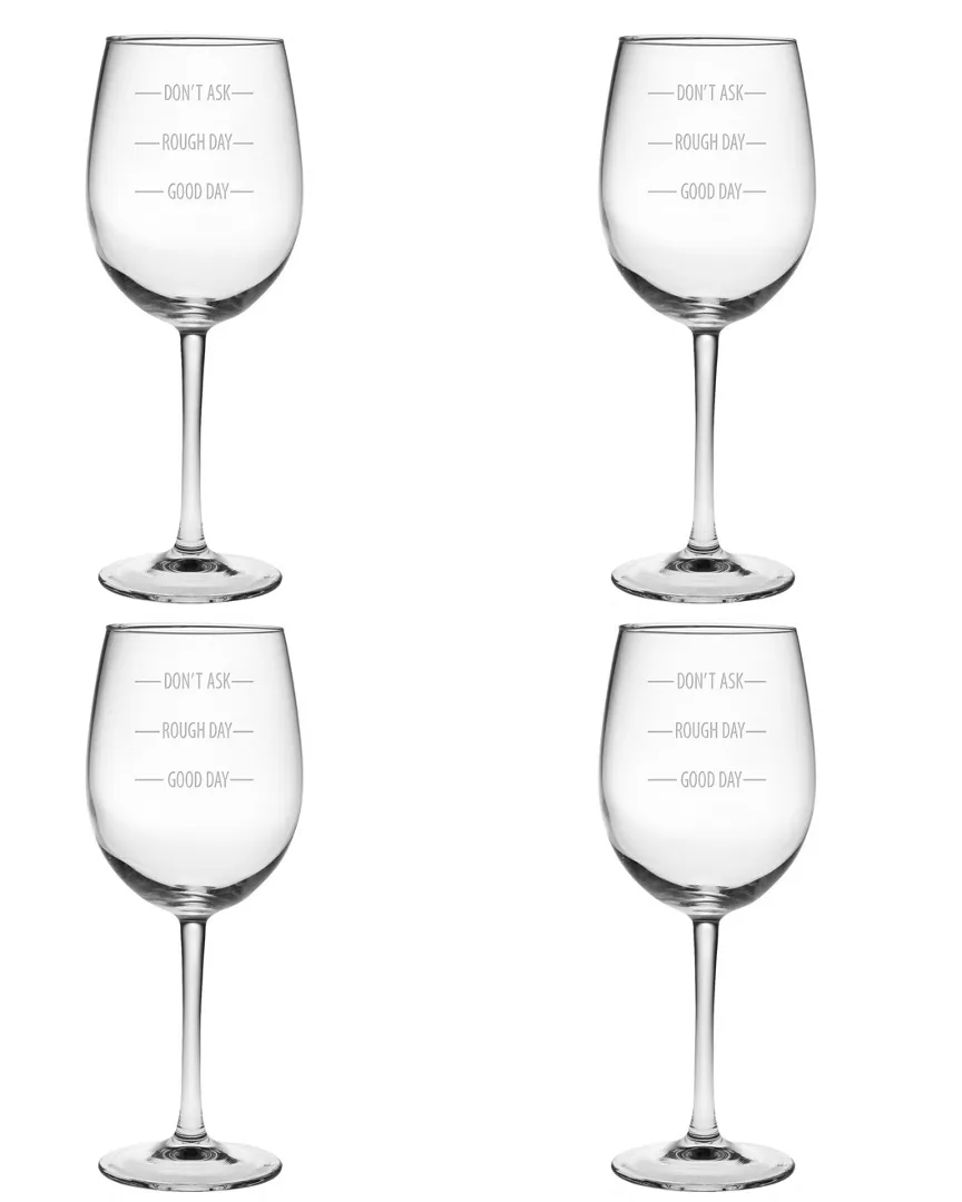 Don't Ask Wine Set of Four 19oz Stem Glasses - Clear image