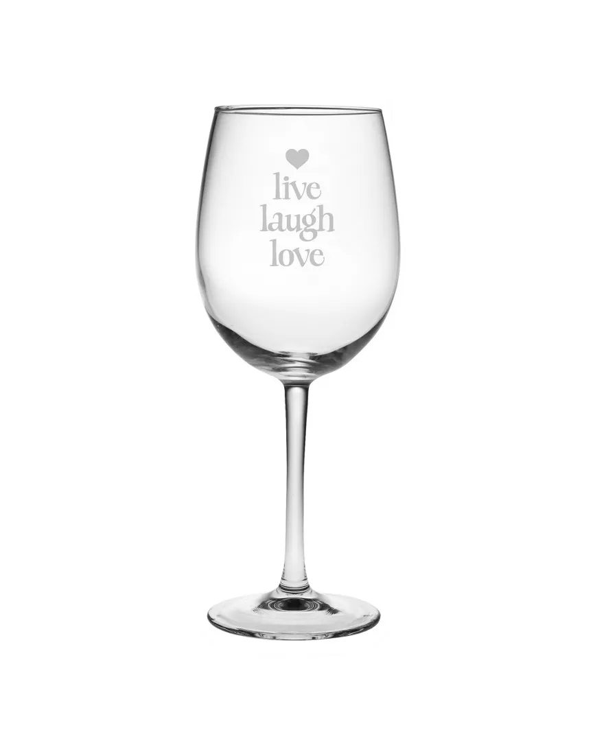 Live Laugh Love Set of Four 19oz Wine Glasses