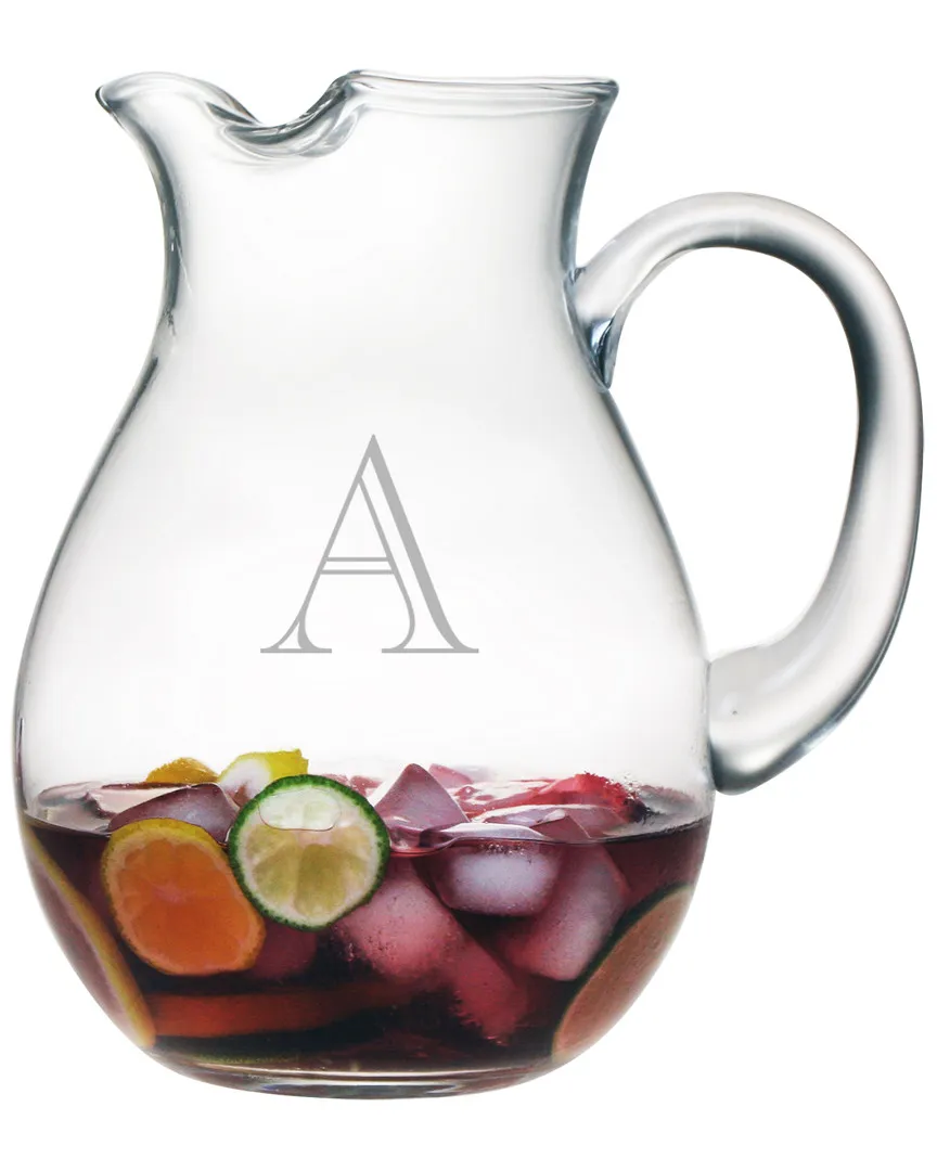 Monogrammed Round Pitcher - Clear Glass image