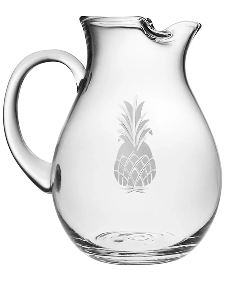 Pineapple Handcut Round Pitcher - Clear