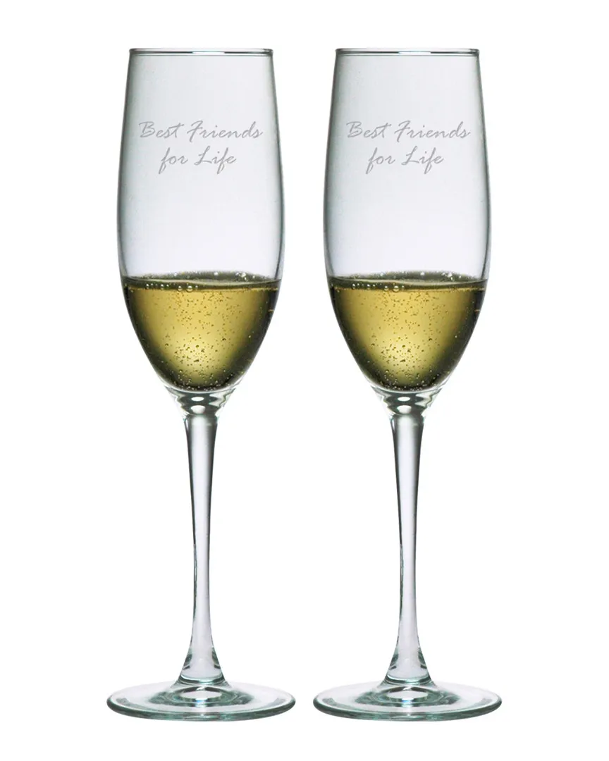 Glass Set of 2 Best Friends Flutes - Clear image