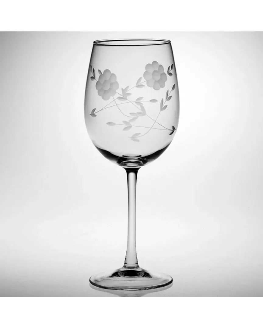 Glass Set of Four 16oz Janet Handcut Wine Glasses - Clear