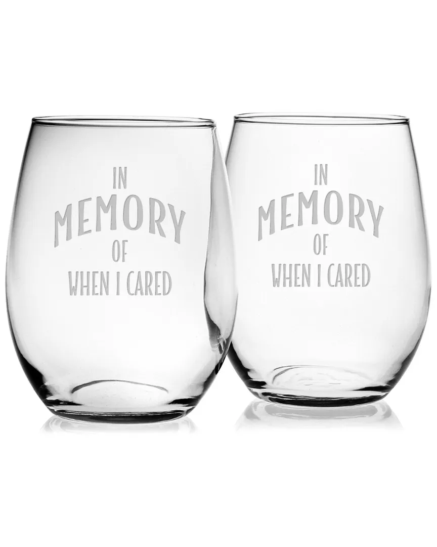 Set of Two 21oz In Memory Stemless Glasses - Clear image