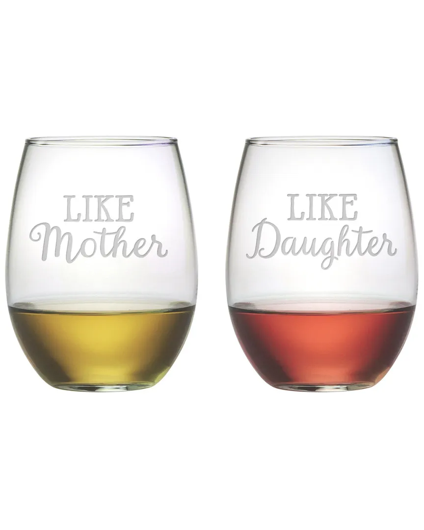 Set of Two 21oz Like Mother Like Daughter Stemless Glasses