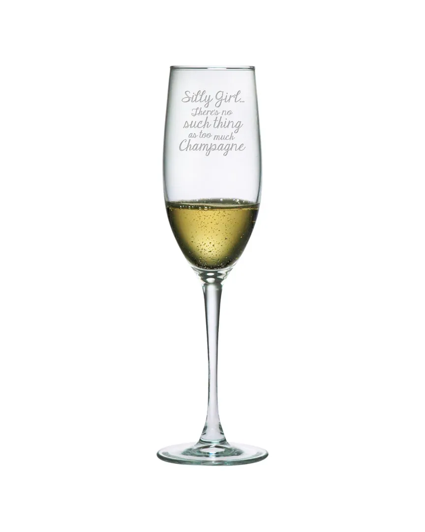 Set of Two 8oz Silly Girl Champagne Flutes - Clear image