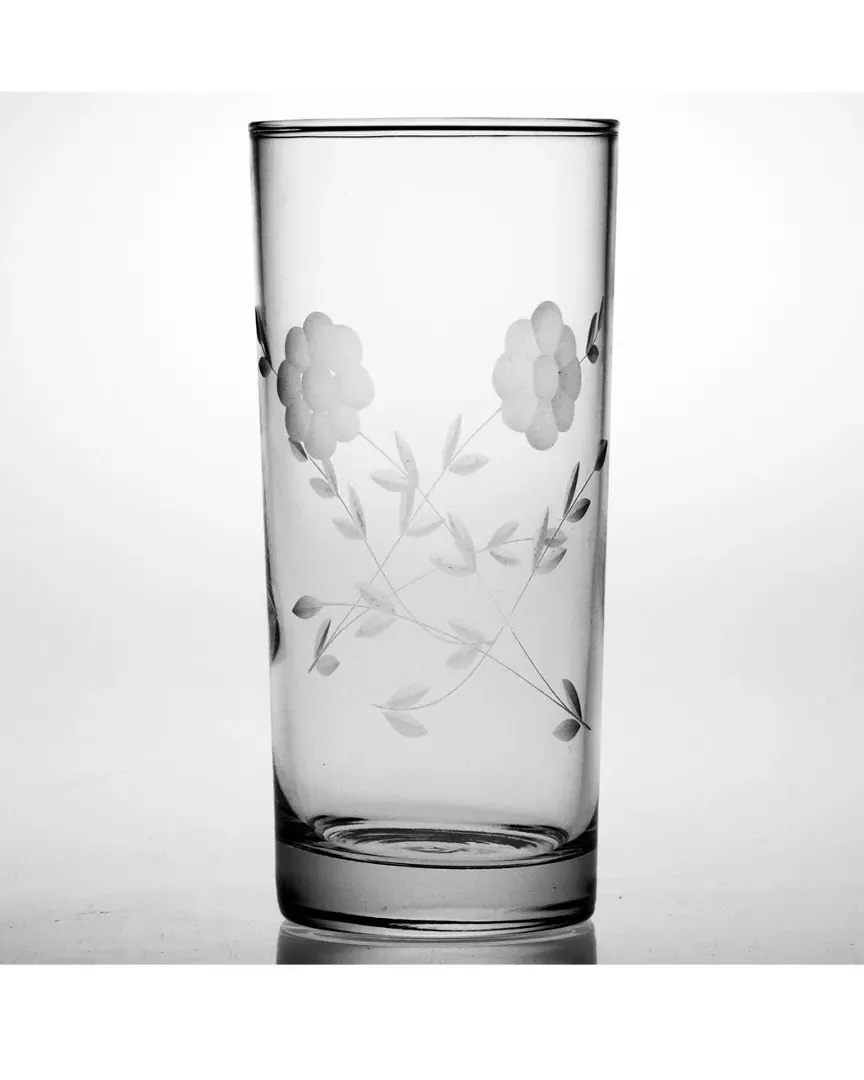 Janet Handcut Hiball Glasses Set of 4 - Clear, Glass image