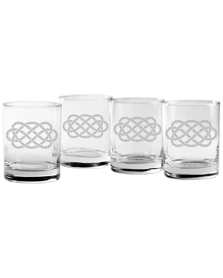 Set of 4 Ocean Plait Rocks Glasses - Clear image