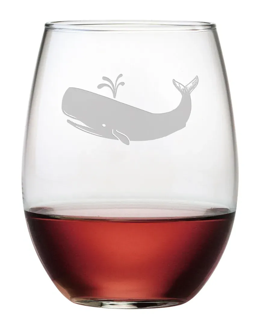 Set of Four Whale Stemless Tumblers - Clear Glass image