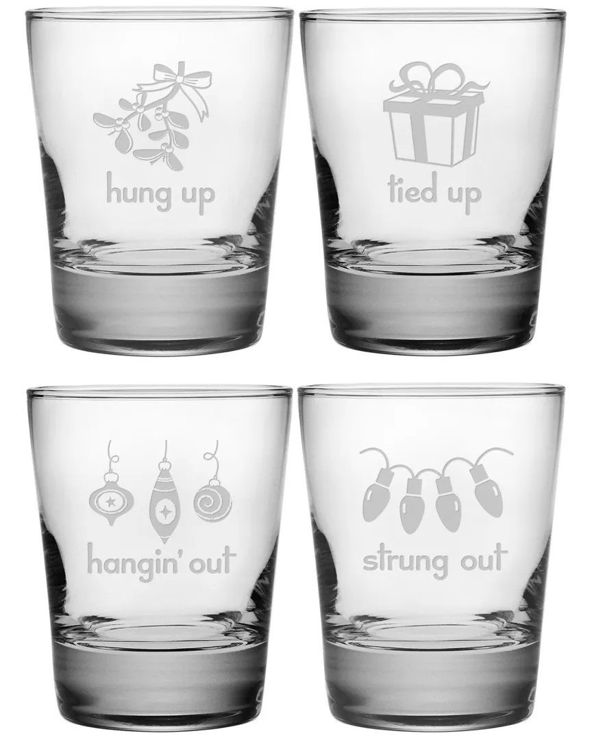 Susquehanna Glass Holidays Hang Ups Set of 4 Glasses image