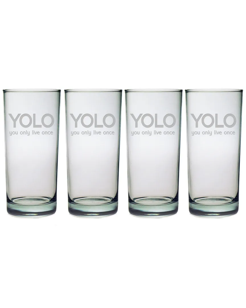 Susquehanna Glass YOLO Set of 4 Highball Glasses - 15oz image