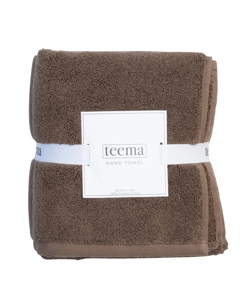 Luxe Set of 2 Hand Towels - Chocolate, Turkish Cotton image