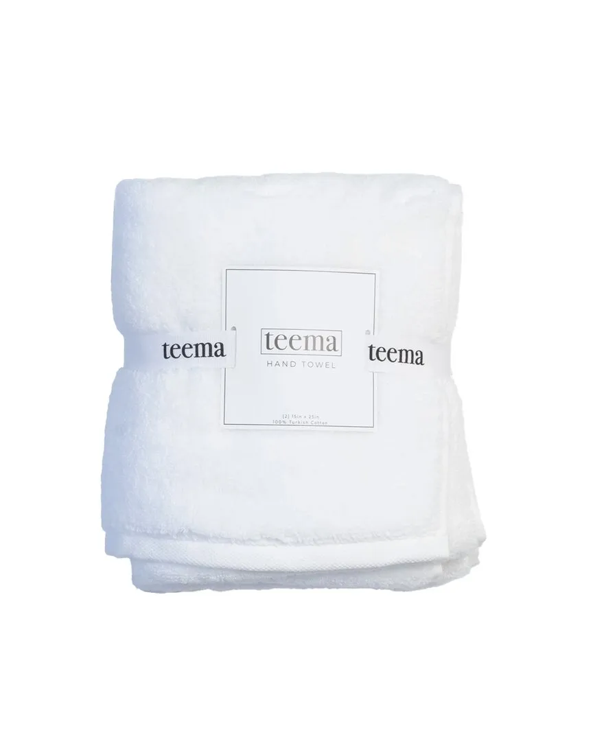 Luxe Set of 2 Hand Towels - White, Turkish Cotton