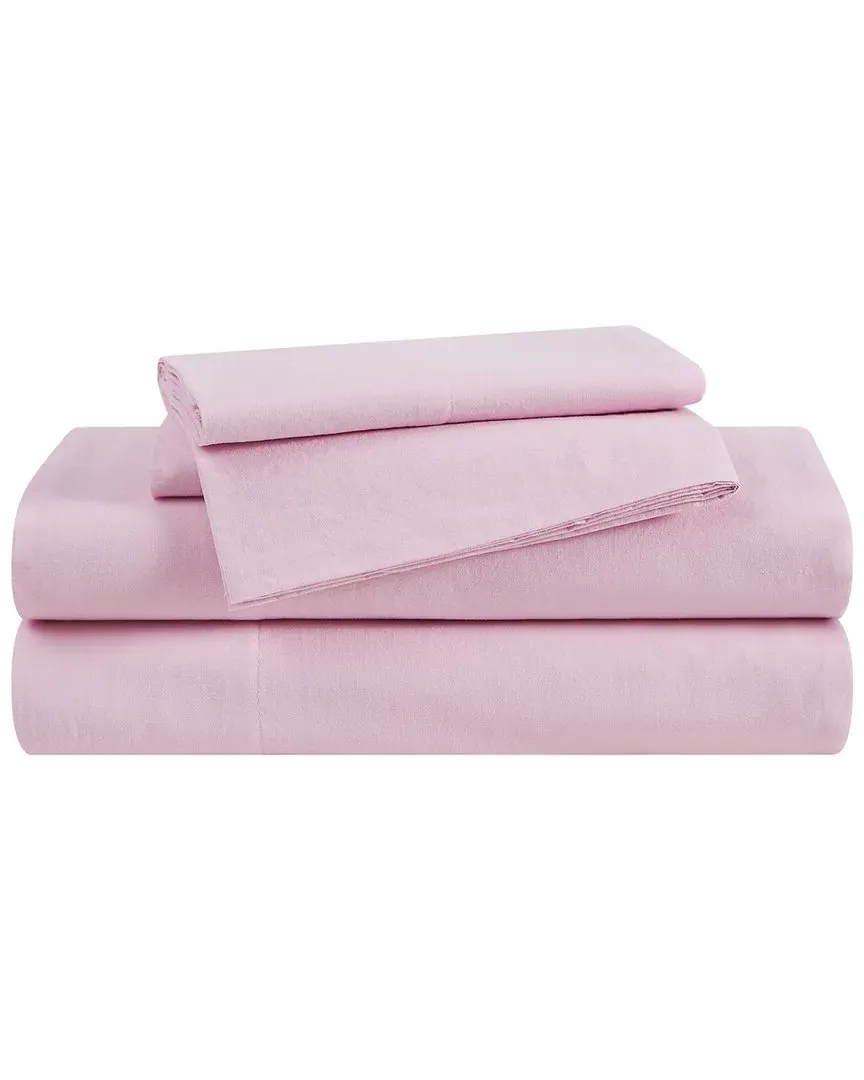 200tc Washed Cotton Sheet Set - Pink image