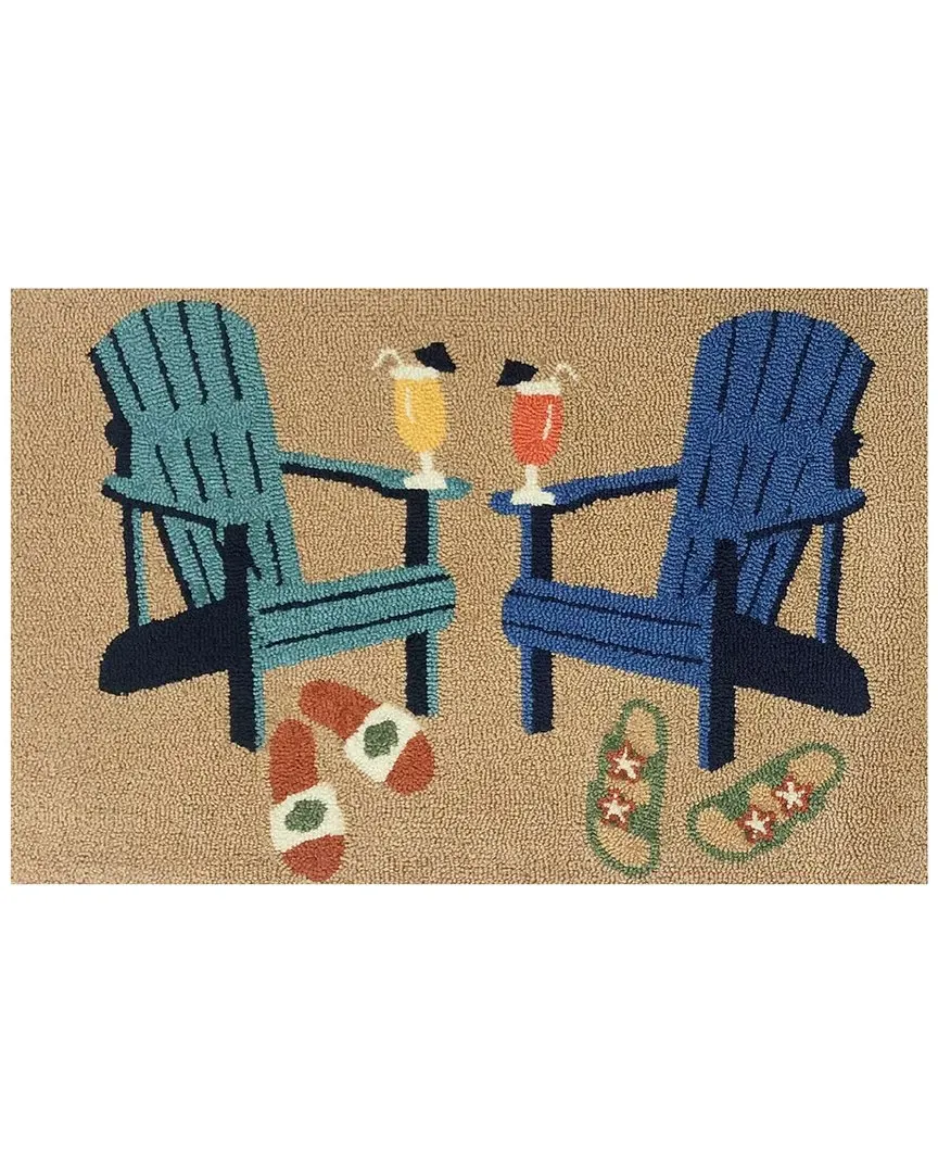 Beach Drinks Indoor/Outdoor Doormat - Brown, Polyester image