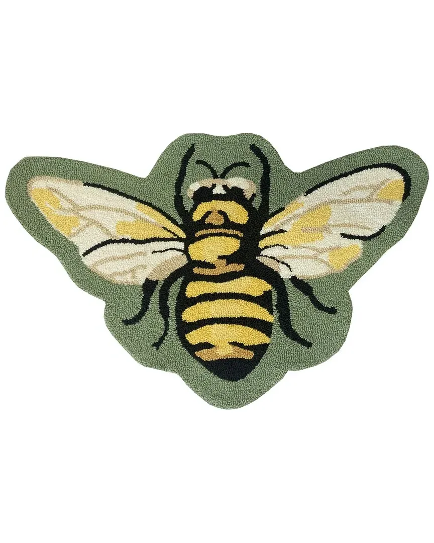 Bee Shape Indoor/Outdoor Doormat - Green, Polyester