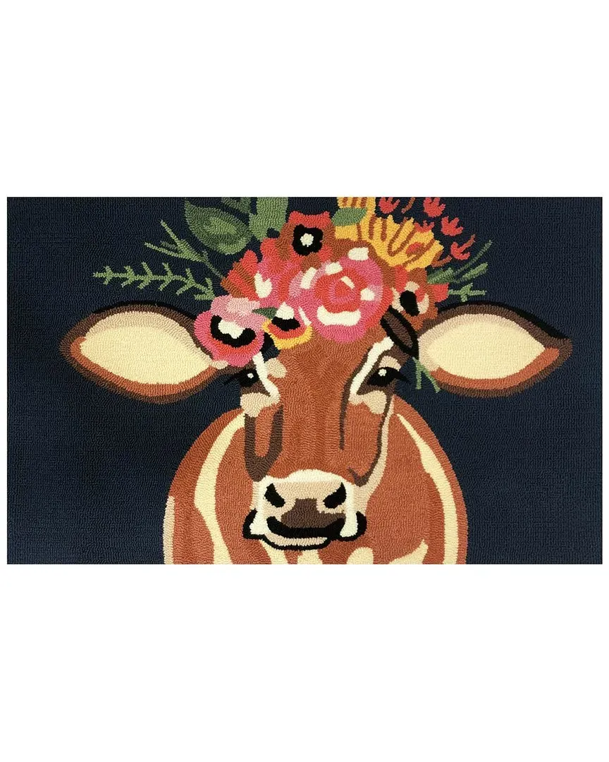 Betsy Floral Cow Indoor/Outdoor Doormat - Blue