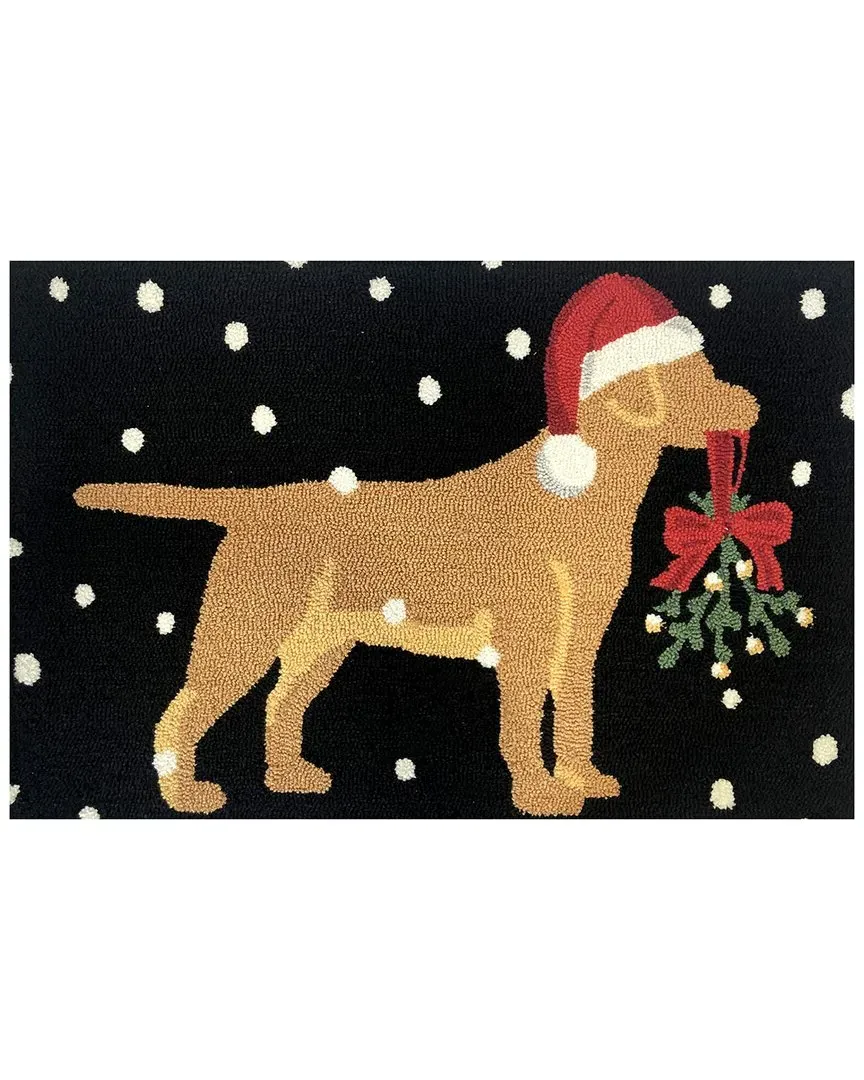 Black Lab Santa 24x36in Doormat - Black, UV Polyester image