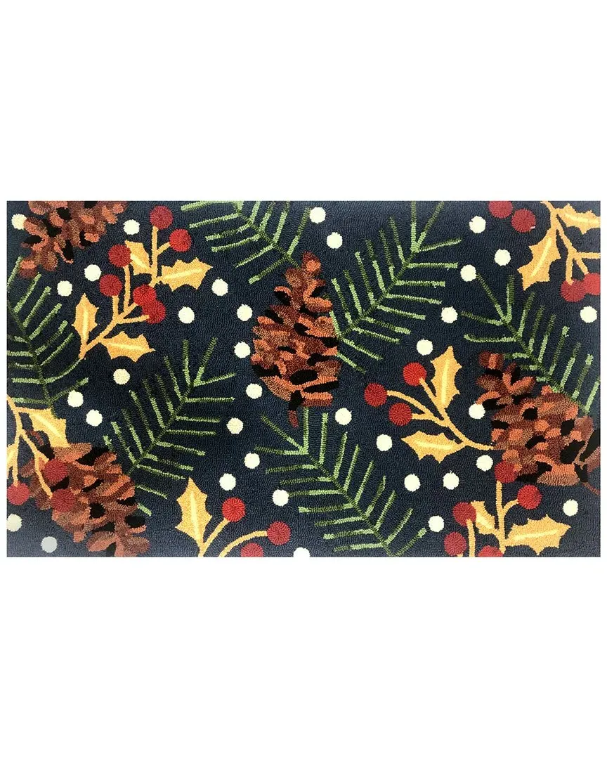 Happy Holly 24x36in Doormat - Indigo image