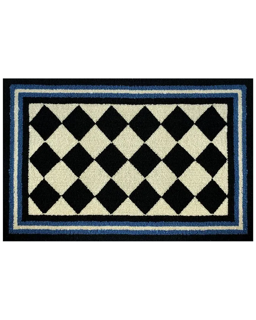 Harlequin Border Indoor/Outdoor Doormat - White, UV Polyester image