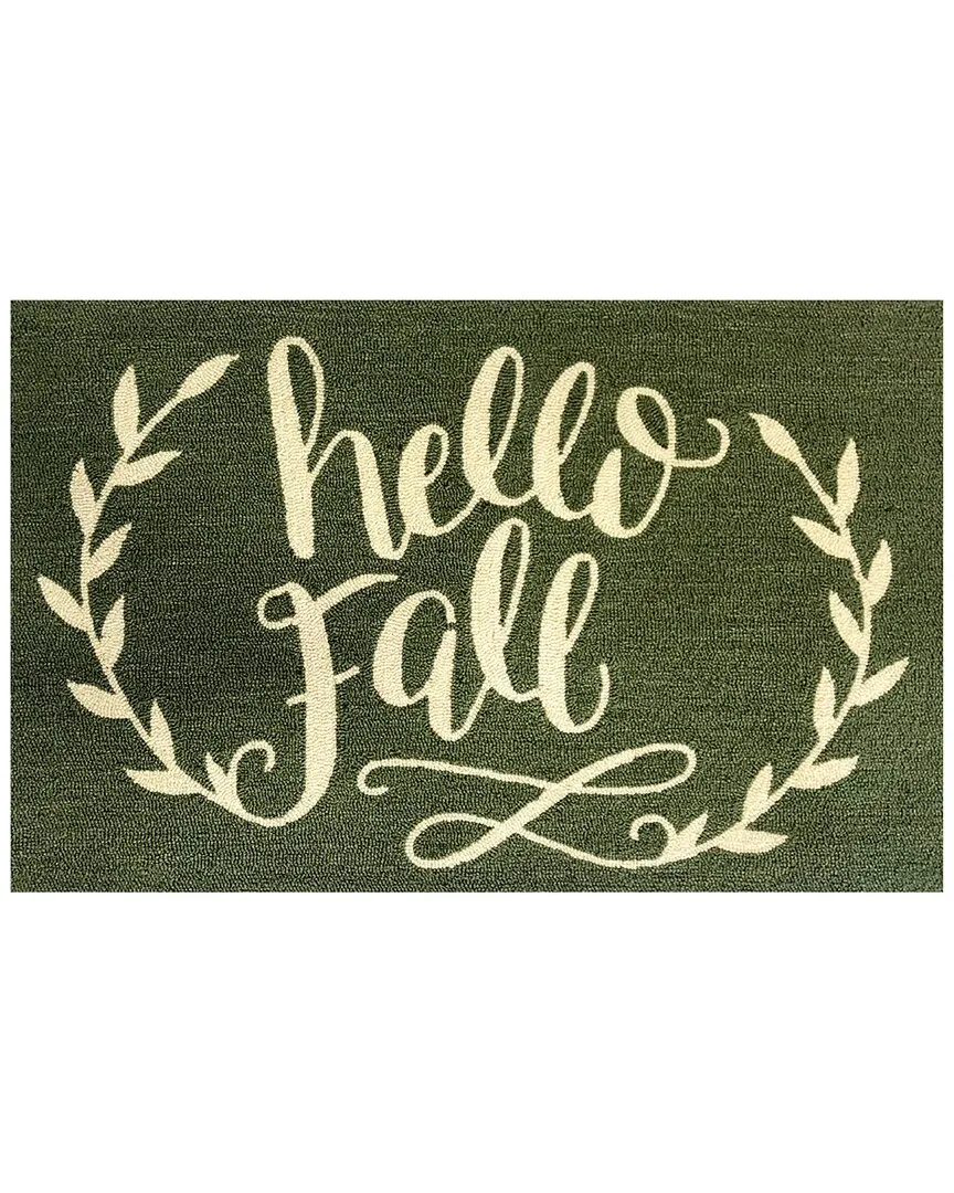 Hello Fall 24x36in Doormat - Green, UV Polyester image
