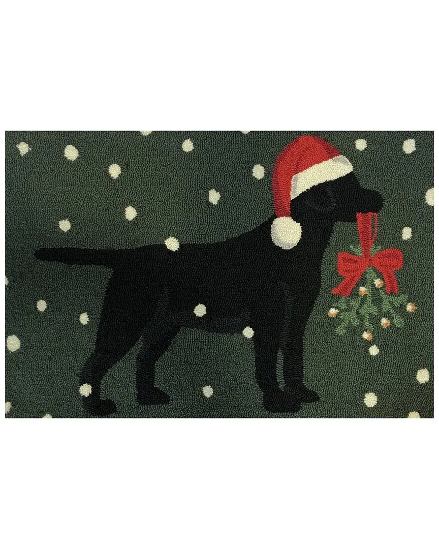Lab Santa 24x36in Doormat - Green, UV Polyester