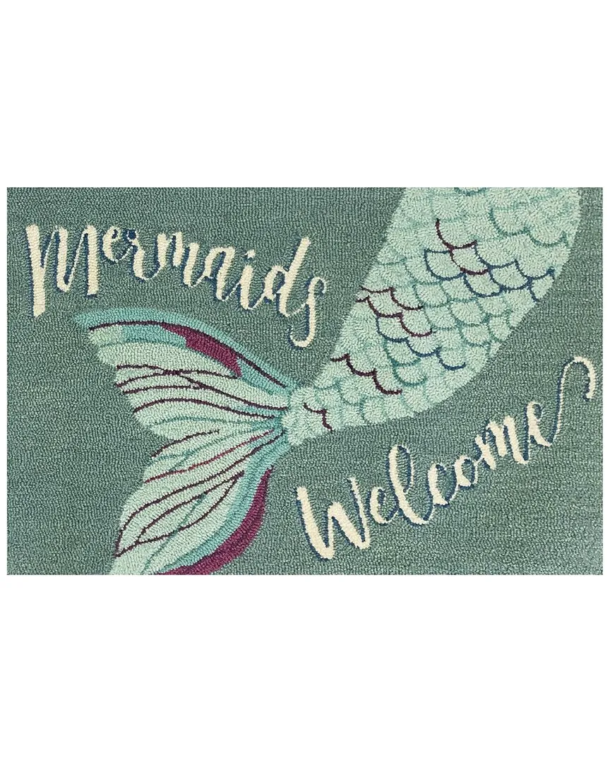 Mermaids Welcome Indoor/Outdoor Doormat - Blue, Polyester image