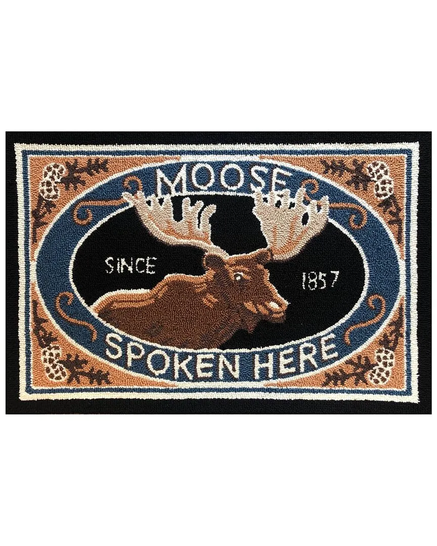Moose Spoken Here Rug - Black image