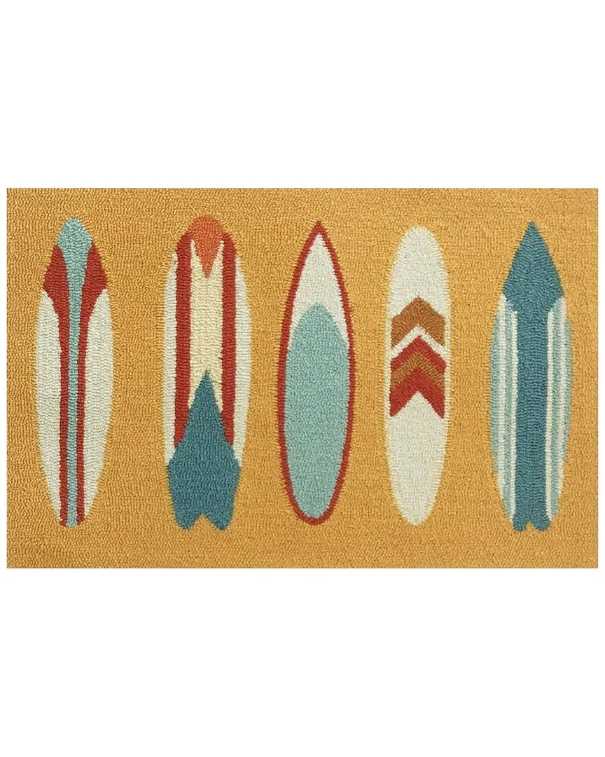 Surfboards Doormat with PVC Backing - Yellow
