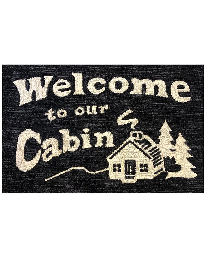 Welcome Cabin Rug - Black