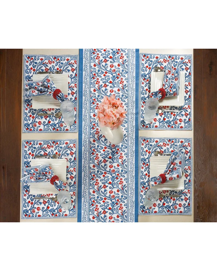 Block Print Table Linen Set - Blue, Cotton image