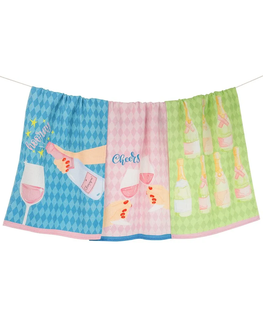 Cheers & Champagne Kitchen Towel Set - Multi-Color