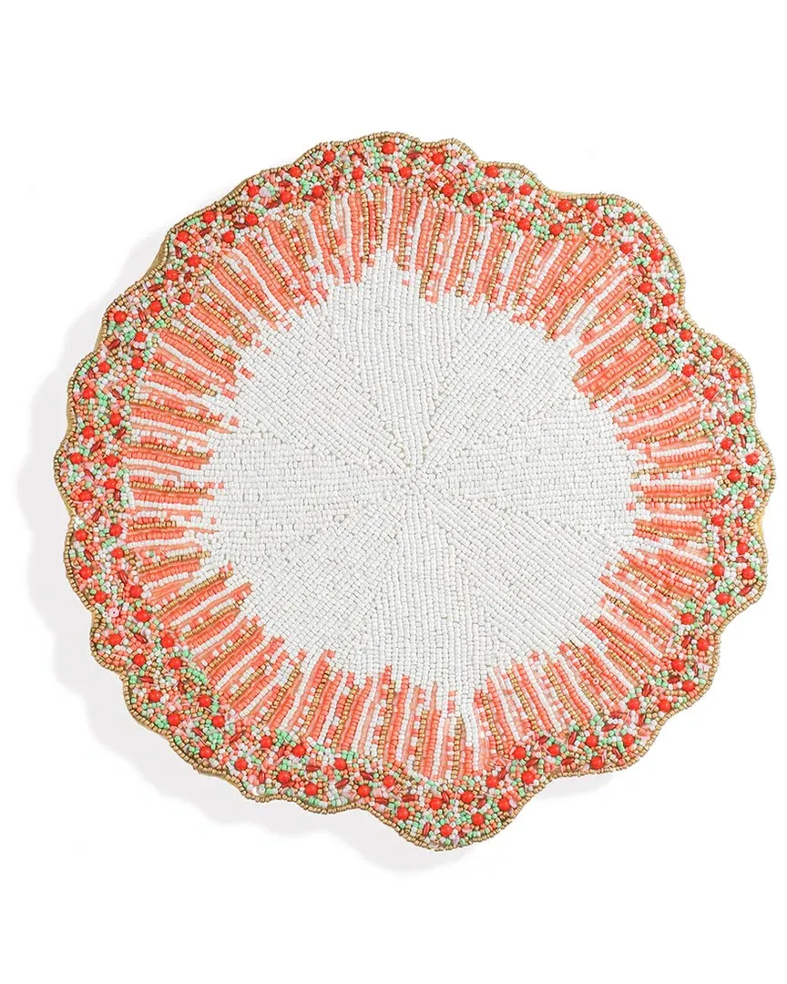 Citrus Sunburst Beaded Placemat - Pink image