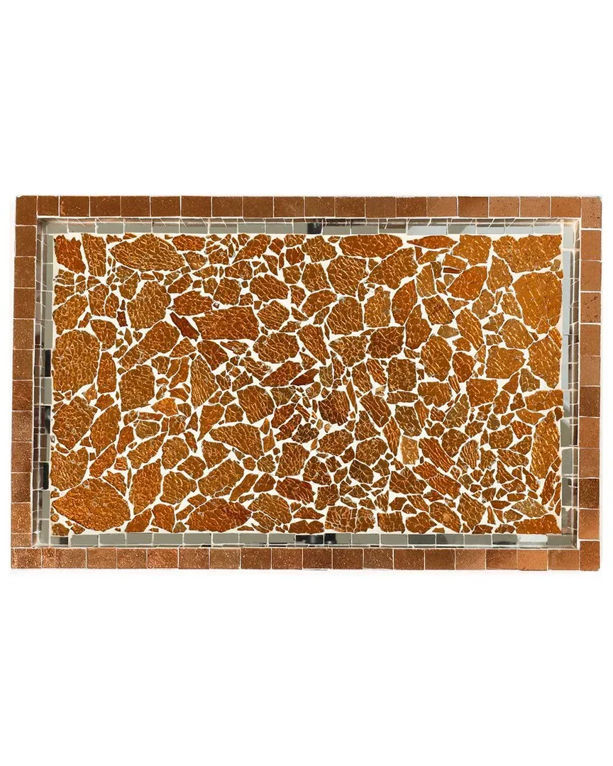 Decorative Accent Tray - Orange, Glass Mosaic
