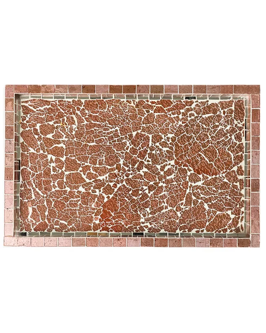 Decorative Accent Tray - Pink, Glass Mosaic