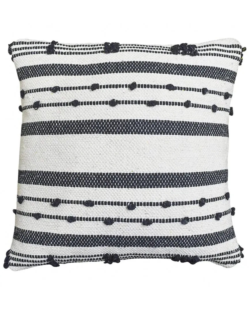 Flatweave Handwoven Cushion - Black, Cotton