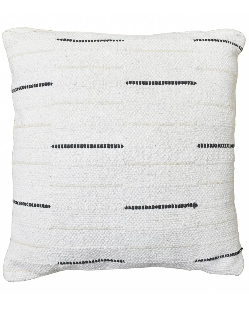Flatweave Handwoven Cushion - White, Cotton image