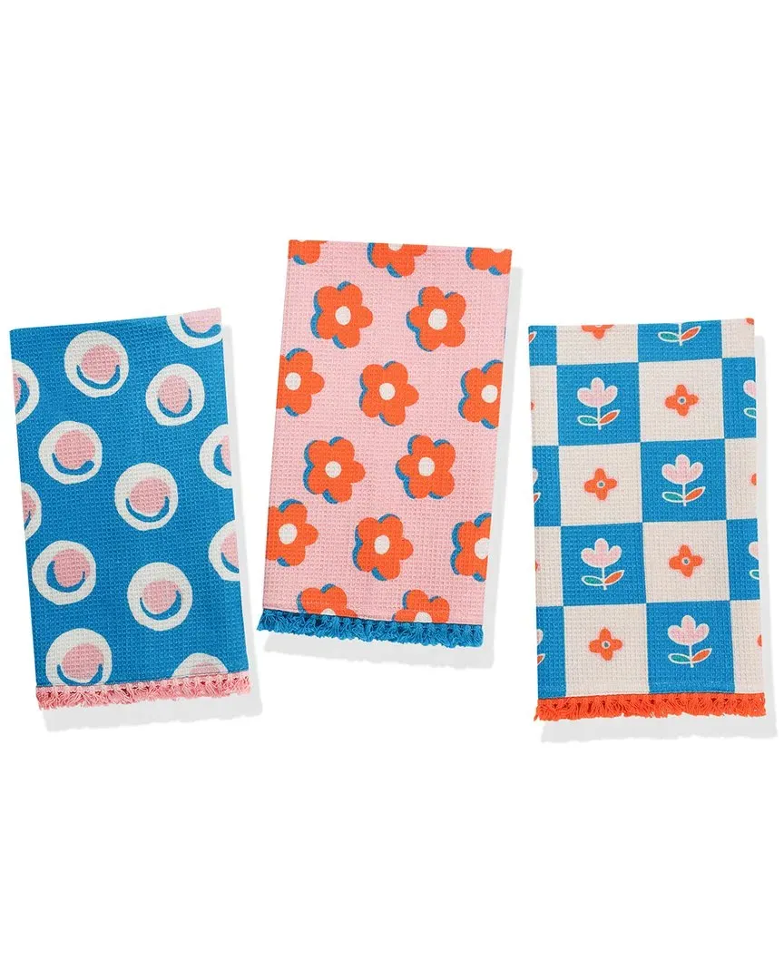 Groovy Floral Kitchen Towel Set - Multi-Color, Cotton image