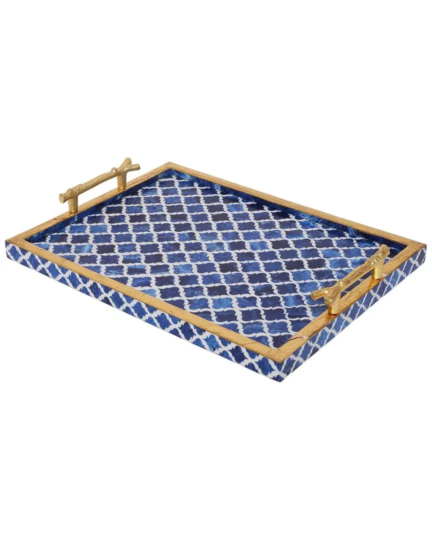 Handmade Resin Decorative Tray - Geometric Pattern image