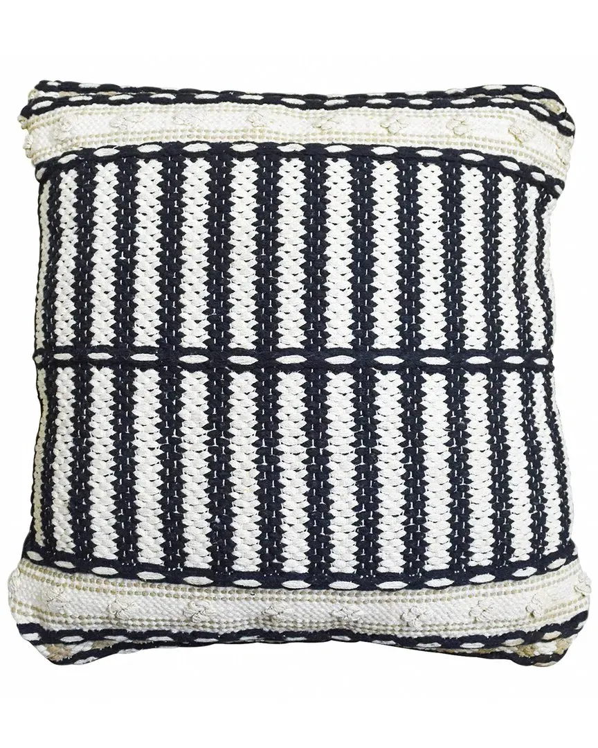 Handwoven Cotton Polyfilled Cushion - Black image
