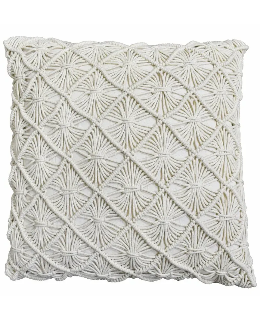 Handwoven Cotton Polyfilled Cushion - Cream