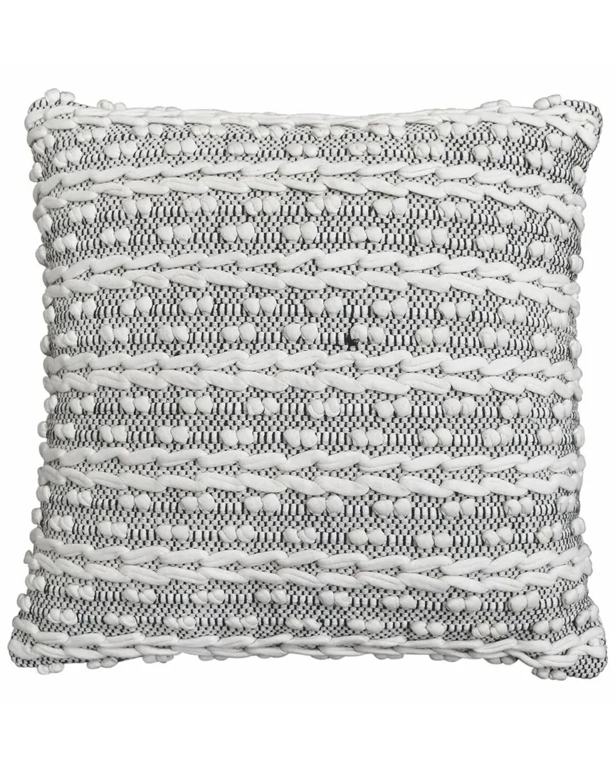 Handwoven Cotton Polyfilled Cushion - Grey image