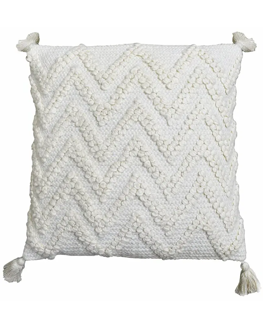 Handwoven Cotton Polyfilled Cushion - White