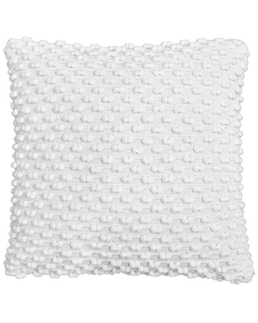 Handwoven Cotton Polyfilled Cushion - White