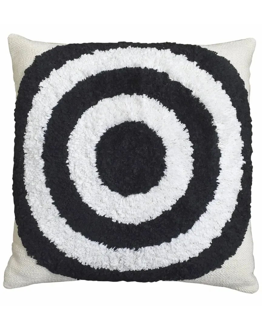 Handwoven Cotton Tufted Polyfilled Cushion - Black